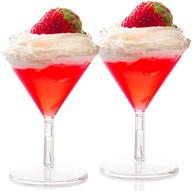 versatile and convenient party essential: 40 clear disposable mini martini glasses for desserts, cocktails, and candy bowls - 2 oz parfait cups, trifle party bowls, wine shooters, and shot glasses logo