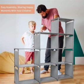 img 1 attached to 📚 HOSTARME 9 Cube Bookshelf Organizer - Versatile DIY Bookcase for Kids' Bedrooms, Classrooms, and Offices