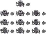 💀 punk skull head studs: 10pcs ghost head rivets for diy leather crafts & decoration accessories logo