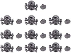 img 4 attached to 💀 Punk Skull Head Studs: 10PCS Ghost Head Rivets for DIY Leather Crafts & Decoration Accessories