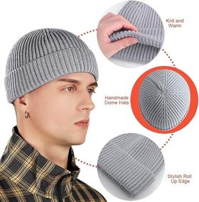 img 1 attached to Stay Warm in Style: Vidsel Short Fisherman Beanie for Men and Women – Swag Wool Knit Cuff Trawler Skullcap, Perfect Winter Warm Hat