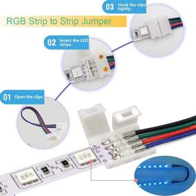 img 1 attached to 🔌 FSJEE 4 Pin LED Strip Connector Kit for 5050 10mm LED Light Strip with 8 Solderless Accessories - Ideal for DIY LED Strip Lighting Projects