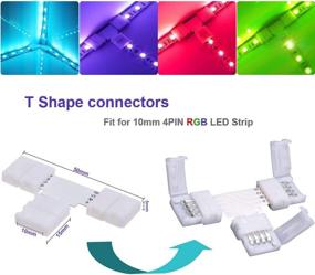 img 2 attached to 🔌 FSJEE 4 Pin LED Strip Connector Kit for 5050 10mm LED Light Strip with 8 Solderless Accessories - Ideal for DIY LED Strip Lighting Projects