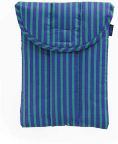 img 4 attached to 🎒 BAGGU Puffy Tablet Sleeve: Cobalt and Jade Stripe - Durable Ripstop Nylon 8" Electronics Sleeve