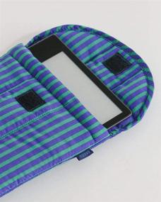 img 2 attached to 🎒 BAGGU Puffy Tablet Sleeve: Cobalt and Jade Stripe - Durable Ripstop Nylon 8" Electronics Sleeve