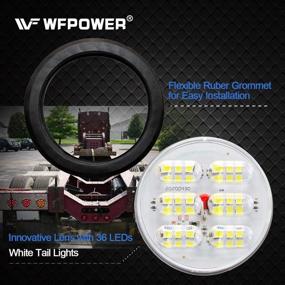 img 2 attached to 🚍 WFPOWER WF LED Trailer Tail Light - 2Pcs White 4-Inch Round Super Bright Lights, Waterproof Turn Rear Reverse Back Up Lights for Boat Trailer RV Trucks Domp Trators 12V 24V