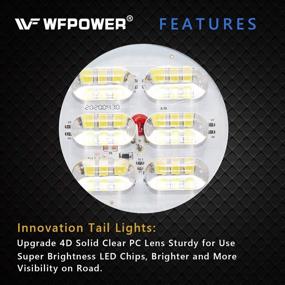 img 3 attached to 🚍 WFPOWER WF LED Trailer Tail Light - 2Pcs White 4-Inch Round Super Bright Lights, Waterproof Turn Rear Reverse Back Up Lights for Boat Trailer RV Trucks Domp Trators 12V 24V