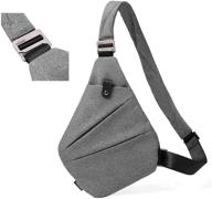 sling bag chest shoulder backpack crossbody bags for men boys travel outdoors (grey) logo