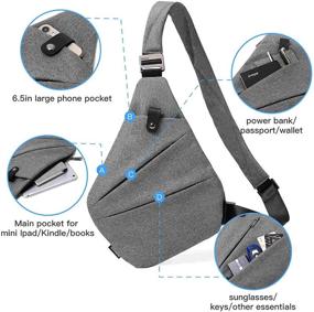 img 3 attached to Sling Bag Chest Shoulder Backpack Crossbody Bags For Men Boys Travel Outdoors (Grey)