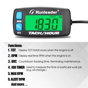 img 3 attached to 🔵 High-Performance Backlight Digital Tach: Maintenance Hour Meter LCD Self Powered Tachometer for 2 or 4 Stroke Gas Engines in RC Toys, PWC, ATV, Motorcycle, Marine, Chainsaw, Tractor, Lawnmower (Blue)