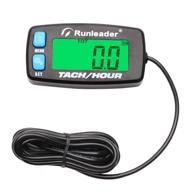 🔵 high-performance backlight digital tach: maintenance hour meter lcd self powered tachometer for 2 or 4 stroke gas engines in rc toys, pwc, atv, motorcycle, marine, chainsaw, tractor, lawnmower (blue) logo