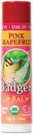 💄 badger - classic lip balm: pink grapefruit, organic olive oil, beeswax & rosemary for moisturized lips logo
