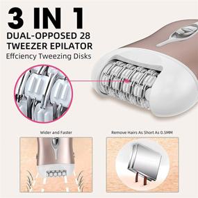 img 3 attached to 🪒 2-in-1 Rechargeable Hair Removal Epilator and Electric Lady Shaver for Women - Body Hair Remover for Bikini, Legs, Arms, Underarms, and Chin