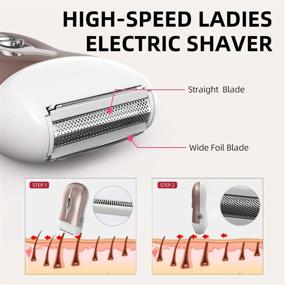 img 2 attached to 🪒 2-in-1 Rechargeable Hair Removal Epilator and Electric Lady Shaver for Women - Body Hair Remover for Bikini, Legs, Arms, Underarms, and Chin