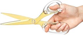 img 2 attached to 🔪 Acrylic Scissors - 9" Gold Stainless Steel Scissors for Office, Home, School - Sewing, Arts & Crafts - Perfect for Left-Handers