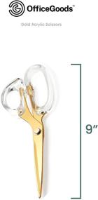 img 1 attached to 🔪 Acrylic Scissors - 9" Gold Stainless Steel Scissors for Office, Home, School - Sewing, Arts & Crafts - Perfect for Left-Handers