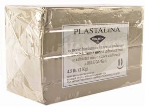 img 1 attached to Plastalina Modeling Clay Gray 4 🎨 1/2 lb. Bar: Versatile and Premium-Quality Sculpting Clay