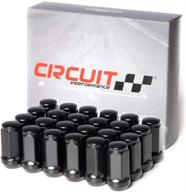 🔩 circuit performance 14x2.0 black closed end bulge acorn lug nuts cone seat forged steel (24 pcs) logo