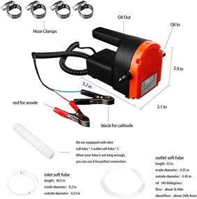 img 3 attached to 🧡 EONLION 12V 80W Oil Change Pump Extractor: Automotive & Marine, Over-load Protection, Portable Handle Design - Orange