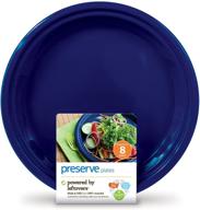 🍽️ on the go large plates set of 8, midnight blue - durable, portable dining solutions logo