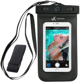 img 4 attached to 📱 Voxkin Premium Universal Waterproof Case with Armband, Compass, Lanyard - Ultimate Protection for iPhone 12 Pro Max, S21 Ultra, OnePlus 8 & More