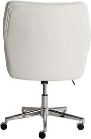 img 1 attached to Serta Style Ashland Home Office Chair: Sleek White Bonded Leather Comfort