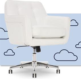 img 4 attached to Serta Style Ashland Home Office Chair: Sleek White Bonded Leather Comfort