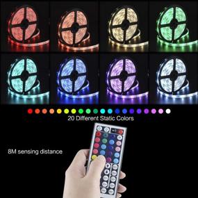 img 2 attached to 🔒 YORMICK 32.8ft Waterproof LED Strip Lights - Color Changing 5050 RGB Tape Lights Kit for Home, Bedroom, Kitchen - Includes Remote and Power Adaptor