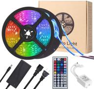 🔒 yormick 32.8ft waterproof led strip lights - color changing 5050 rgb tape lights kit for home, bedroom, kitchen - includes remote and power adaptor logo