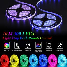 img 3 attached to 🔒 YORMICK 32.8ft Waterproof LED Strip Lights - Color Changing 5050 RGB Tape Lights Kit for Home, Bedroom, Kitchen - Includes Remote and Power Adaptor