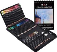 🎨 76 colored pencils & sketchbook drawing kit - artist coloring supplies for beginners, kids, and adults - soft oil base core with sketching and blending abilities - h & b professional coloured set with case, sharpener, and art paper логотип