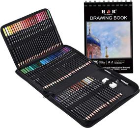 img 4 attached to 🎨 76 Colored Pencils & Sketchbook Drawing Kit - Artist Coloring Supplies for Beginners, Kids, and Adults - Soft Oil Base Core with Sketching and Blending Abilities - H & B Professional Coloured Set with Case, Sharpener, and Art Paper