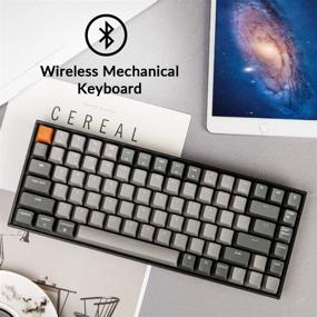 img 1 attached to 🔑 Keychron K2 Wireless Mechanical Keyboard with White LED Backlit/Gateron Blue Switch/USB Wired/Anti Ghosting/84-Key N-Key Rollover, Bluetooth Gaming Keyboard for Mac Windows PC Gamer-Version 2