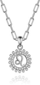 img 4 attached to 🌟 S925 Sterling Silver Zodiac Sign Necklace: 12 Constellation Astrology Paperclip Chain for Women and Girls