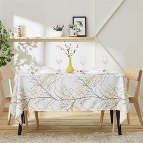 img 3 attached to 🍂 Stylish Rectangular Tablecloths for Thanksgiving Anniversary, Perfect for Decoration