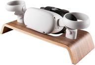🌳 vrge - high-quality walnut veneer wood storage stand for oculus quest 2 - rift - rift s - vr headset and controllers logo