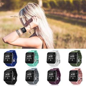 img 2 attached to 📱 Soft Silicone Sports Replacement Wristbands Strap for Garmin Forerunner 35 Smart Watch – 8 Pack, Compatible for Garmin Forerunner 35 Bands, NO Tracker Included