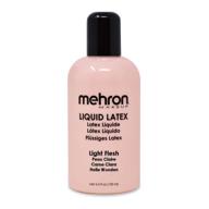 mehron makeup liquid latex (4.5 oz) (light flesh) - the perfect solution for durable special effects and skin-like textures logo