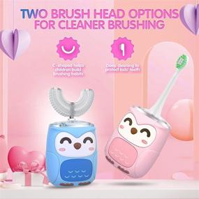 img 2 attached to Ultrasonic Autobrush Kids Electric Toothbrush – 6 Modes, IPX7 Waterproof, U Shaped Toothbrush for Children & Toddlers (2-6 Years) – Light Pink