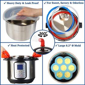 img 1 attached to 🔧 Enhanced Silicone Accessories for Instant Pot 5 &amp; 6 Quart: Silicone Lid, 3 Silicone Sealing Rings, Silicone Egg Bites Mold, Mitts, Steam Diverter - Premium 100% Authentic Silicone - BPA-Free, PVC-Free