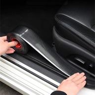 premium carbon fiber door entry guard - ultimate scratch protection for 🚗 your car's bumper, hood, side skirts, and rear bumper (5cm width, 2.5m length) logo