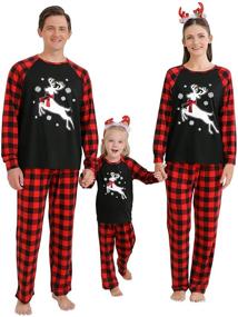 img 4 attached to 🎅 Men's Christmas Sleepwear Sets – Coordinated Pajamas for the Whole Family