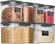 🍱 12-piece bpa-free plastic airtight food storage containers set - ideal for flour, cereal, sugar, coffee, rice, nuts, snacks, and more logo