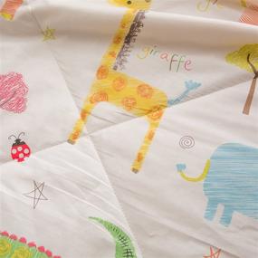 img 2 attached to 🦁 J-pinno Jungle Animal Quilt: Summer Lightweight Comforter Throw Coverlet for Kids – Cartoon Cute Bed Blanket featuring Tigers, Elephants, and Giraffes (Animal, Twin 59" X 78")