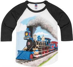 img 1 attached to 🚂 Little Boys' Steam Train Raglan T-Shirt by Shirts That Go