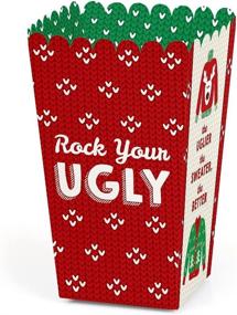 img 4 attached to 🎄 Ugly Sweater Christmas Party Popcorn Treat Boxes - Set of 12 by Big Dot of Happiness