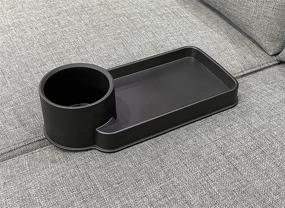 img 2 attached to 🪑 Ultimate Sofa Anti-Spill Drink Holder Tray: Couch Seat Cup Beverage Holder for Cups, Bottles, Cans - Convenient and Sturdy Design