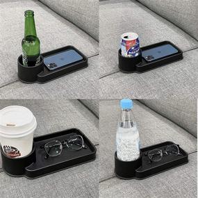 img 1 attached to 🪑 Ultimate Sofa Anti-Spill Drink Holder Tray: Couch Seat Cup Beverage Holder for Cups, Bottles, Cans - Convenient and Sturdy Design