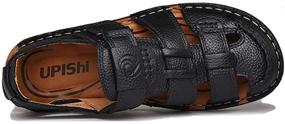 img 1 attached to Ultimate Comfort and Style: UPIShi Leather Sandals Fisherman Adjustable Men's Shoes