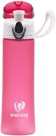 🥤 fuscia lightweight frosted water bottle 13.5oz - 400ml with lid, ideal for sports, camping, and gym - shemtag frosted drinking bottle for your active lifestyle логотип